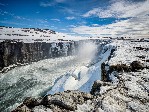 Zimní krásy vodopádu Selfoss