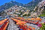 City of Positano on Amalfi coast in the province of Salerno, Campania,