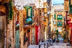 Narrow street in Valletta - the capital of Malta