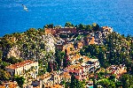 Ruins of Ancient Greek theater in Taormina, Sicily, Italy