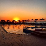 Bazén při západu slunce