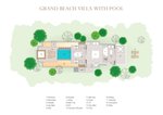 Grand beach villa s bazénem půdorys