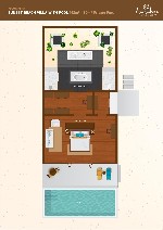 Sunset beach pool villa půdorys