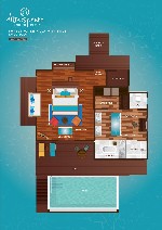 Sunset water villa s bazénem půdorys