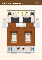 2 ložnice sunset family beach villa půdorys