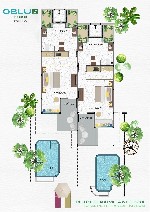 Deluxe Beach villa s bazénem - půdorys