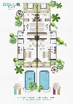 2 ložnice - Family Beach villa s bazénem - půdorys