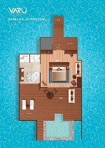 Water villa s bazénem půdorys