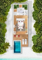 Plážová vila s bazénem - půdorys