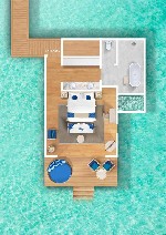 Vodní vila - půdorys