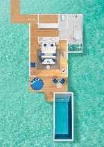 Vodní vila s bazénem - půdorys