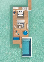 Vodní vila Duplex s bazénem - půdorys první patro