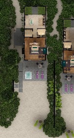 Beach vila jacuzzi - půdorys