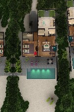 Beach family vila, soukromý bazén - půdorys