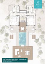 Beach Family Pool Vila, 2 ložnice - půdorys