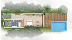 Deluxe villa na pláži s bazénem - půdorys
