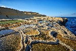 Salt Pans near Zebbug Town at Gozo Island Malta