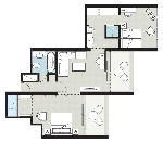 Rodinná grand suita s výhledem na moře - půdorys