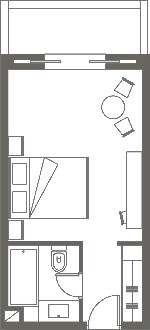 Dvoulůžkový pokoj - půdorys