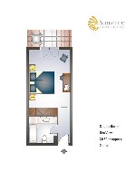 Dvoulůžkový pokoj s výhledem na moře - půdorys