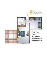 Rodinný pokoj s výhledem na moře - půdorys