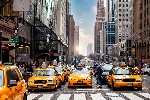 Yellow Taxi in Manhattan New York City in USA