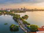 Letecký pohled na město Hanoi